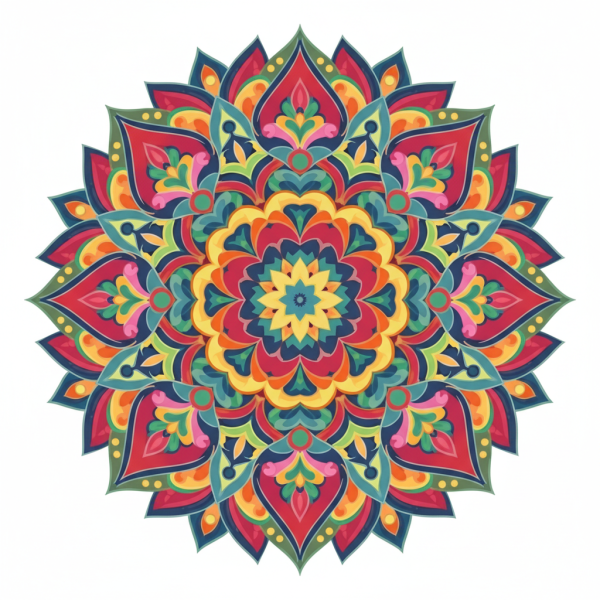 Farbenfrohes Mandala-Kunstwerk