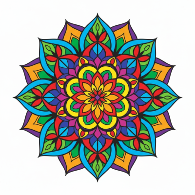 Buntes Mandala-Muster, florales Muster – BG26-0279
