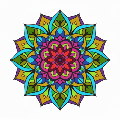 Buntes Mandala-Muster, florales Muster