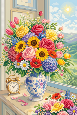 Farbenfrohes Blumenstillleben