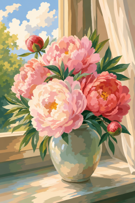 Pfingstrosen in der Vase