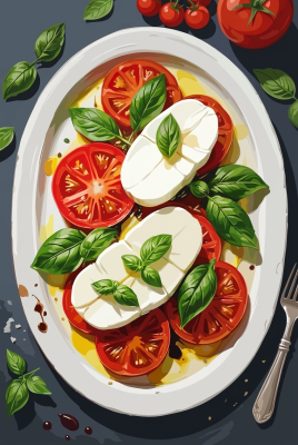 Caprese-Salat auf einem Teller