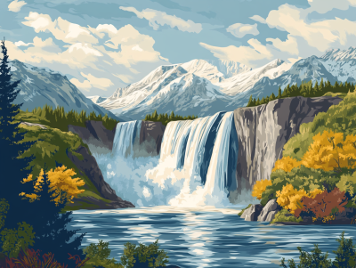 Wasserfall am Fuß des Berges – DL24-011