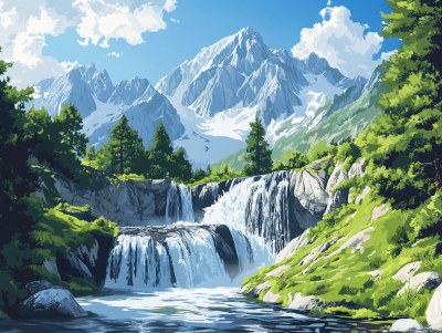 Wasserfall in den Bergen – DL24-020
