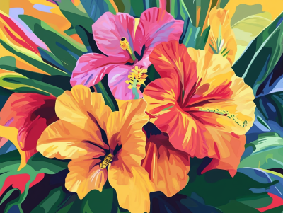 Hawaiianische Blumen – DL24-040