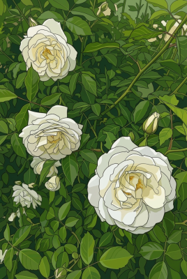 Weiße Rosen im Garten