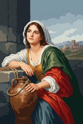 Junge Frau mit Wasserkrug