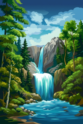 Bergwasserfall im Wald