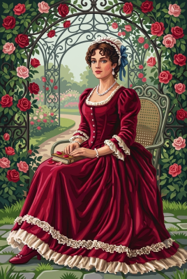 Dame in der Rosenlaube (BG)