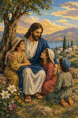 Jesus zwischen den Kindern