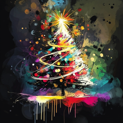 Gemälde eines Weihnachtsbaums