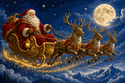 Der Schlitten des Nikolaus im Mondlicht