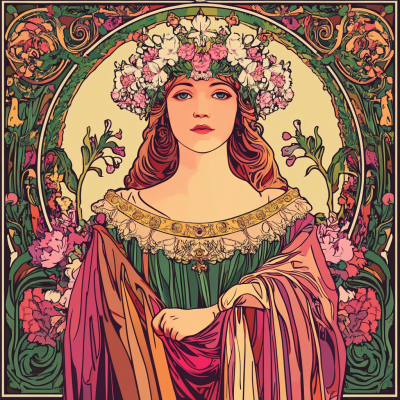 Mucha-Stil: Frühling