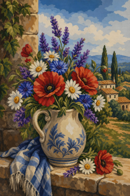 Mohnblumen-Mittelmeer-Blumenstrauß