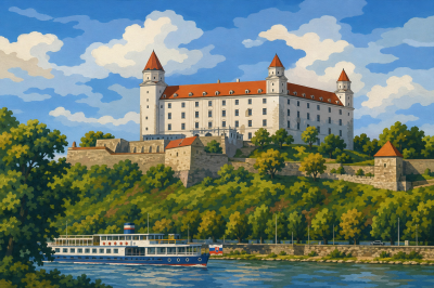 Burg Bratislava an der Donau