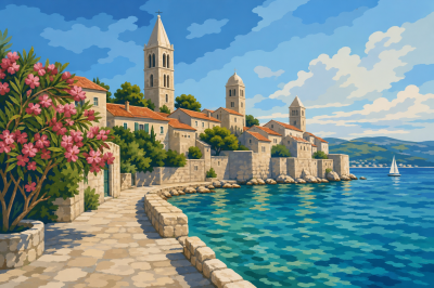 Die Altstadt von Rab am Meer