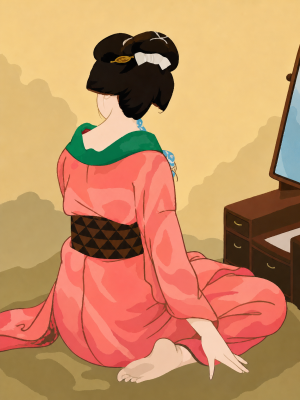 Gésa im rosa Kimono