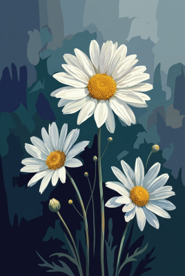 Gänseblümchen vor dunklem Hintergrund