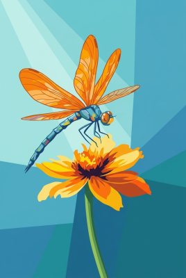 Libelle und Blume
