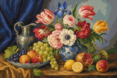 Blumen und Früchte