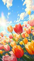 Bunte Tulpen