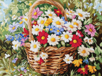 Buntes Blumenbasket