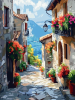 Blumige mediterrane Straßenserie – 25-146