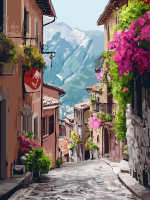 Blumige mediterrane Straßenserie – 25-148