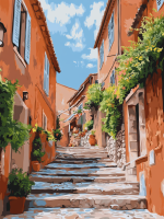 Blumige mediterrane Straßenserie – 25-163