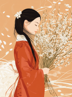 Geisha mit Blumen – 25-229