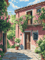 Blumige mediterrane Straßenserie – 25-277