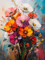 Bunte Blumenstrauß Malerei