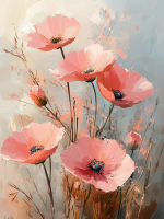 Rosa Mohnblumen