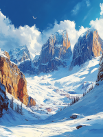 Schneebedeckte Felsen