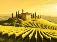 Sonnenaufgang in der Toskana, Chianti