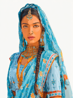 Indisches Fräulein in blauem Kleid
