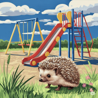 Igel beim Spielplatz