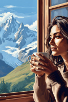 Kaffeeporträt am Mont Blanc