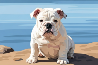 Hundeporträt – Englische Bulldogge am See – 25-892