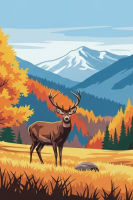 Der König der Hirsche und die Schönheit der Herbstlandschaft