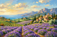 Italienische Lavendellandschaft