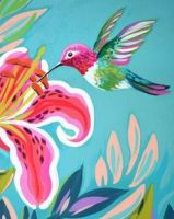 Kolibri mit Blumen