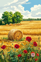 Getreidefeld mit Mohnblumen