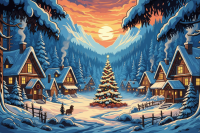 Wintersiedlung zu Weihnachten