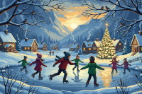 Winterskating in ländlicher Umgebung
