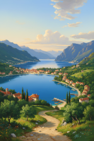 Italienische Seenlandschaft