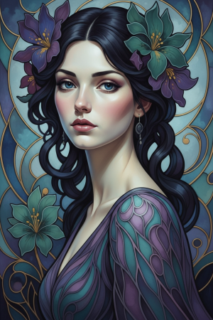 Alphonse Mucha Stil - Variation 3 – BG26-0171