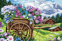 Blumenwagen in alpiner Landschaft – BG26-0200