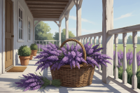 Lavendelkorb auf der Veranda – BG26-0265