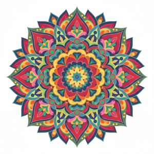 Farbenfrohes Mandala-Kunstwerk